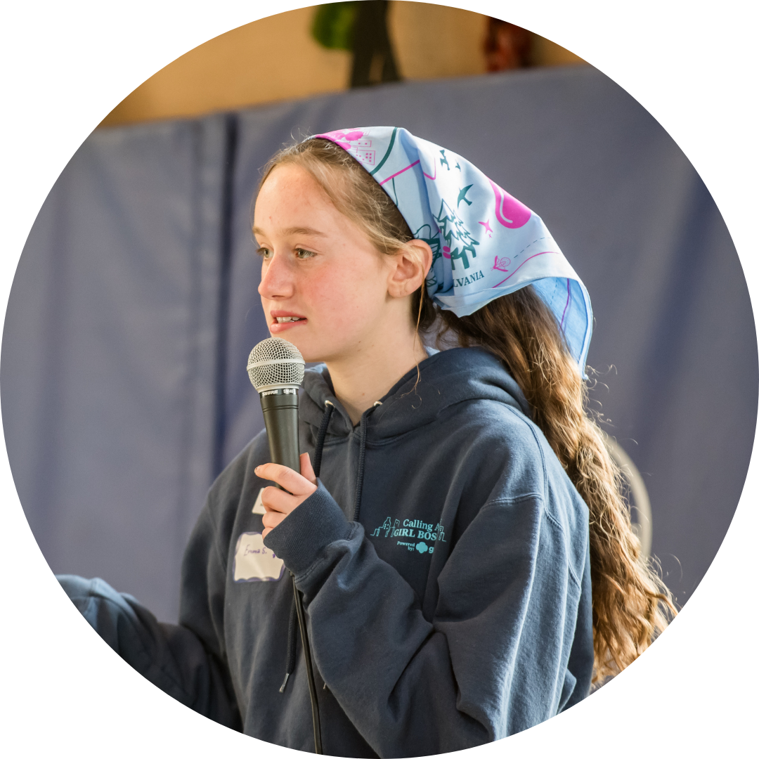 Girl Boss giving a speech