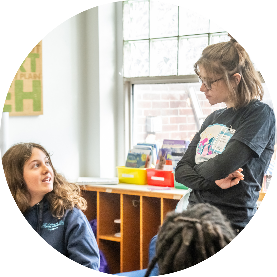 Girl Boss with volunteer