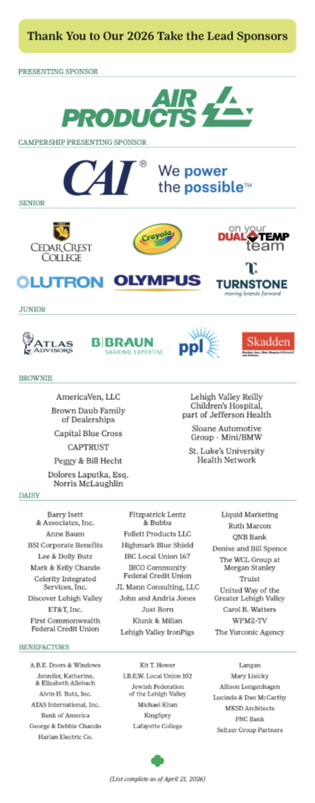 2026 Take the Lead Lehigh Valley Sponsors